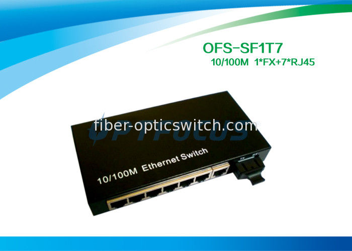 DF SM 8 Port Fiber Optic Switch , 1310nm 20KM SC Network 10/100mbps Switch