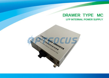 10 / 100M Single Mode To Multimode Fiber Optic Converter LFP Media Drawer Type