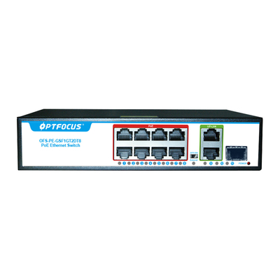1310nm Managed Power Over Ethernet POE 20KM / Single Mode Fiber Switch 8 Port Poe Gigabit Switch